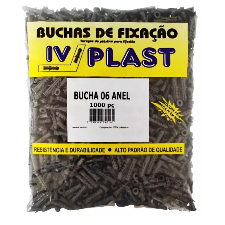 Bucha de Parede Convencional Comum Anel 5mm 6mm 8mm 10mm p/ Fixação