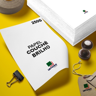 Papel Couchê Brilho 250g A4 50 Folhas em Oferta na Shopee