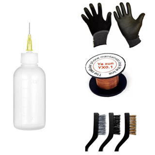 kit ferramentas para manutenção celular dispenser agulha  + fio jumper , par de luvas, kit 3 escovas em Oferta na Shopee