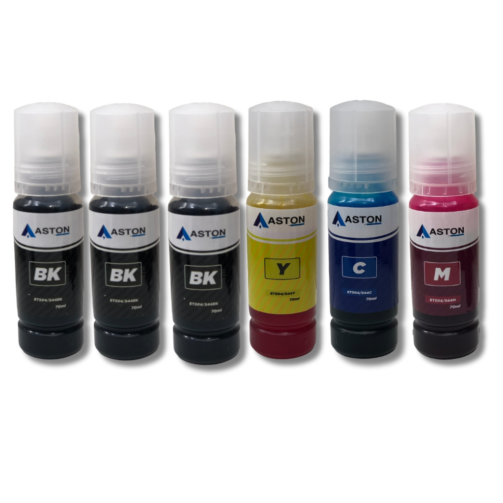 6 Tinta Compatível Epson T504 T544 Cmyk L3110 L3150 L4250 Aston L3150 544 Para Impressora Ecotank