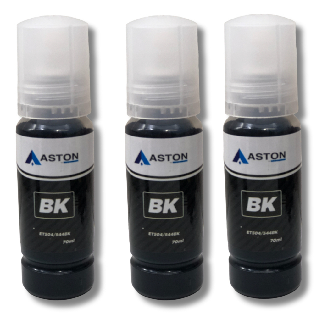 3 Tinta Compatível Epson T504 T544 Preto L3110 L3150 L4250 Aston L3150 544 Para Impressora Ecotank