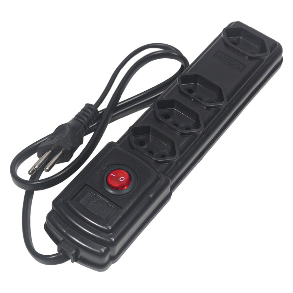 Filtro De Linha Universal Régua 4 Tomadas 127v/220v Extensão 10A Eletrodomésticos PC/Notebook/Game