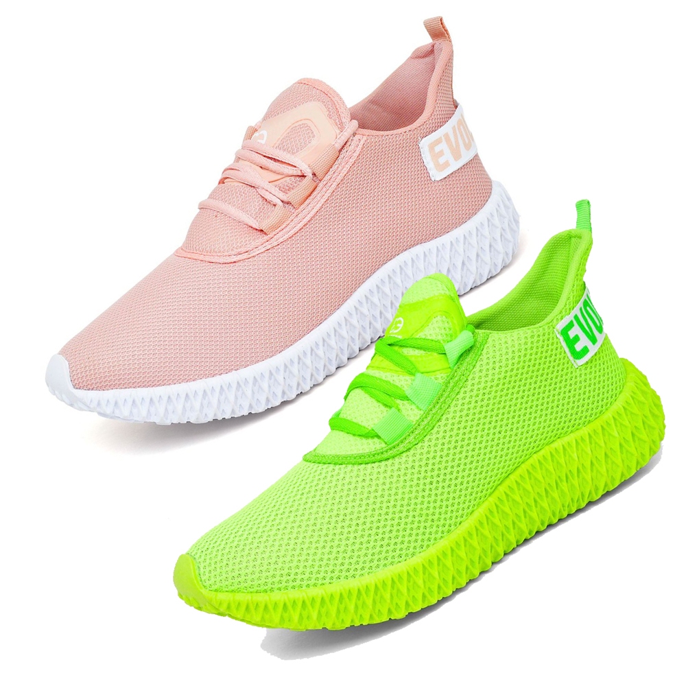 Kit 2 Tênis Esportivo Feminino Malha Respirável Colmeia Palmilha Confortável Tendência em Oferta na Shopee