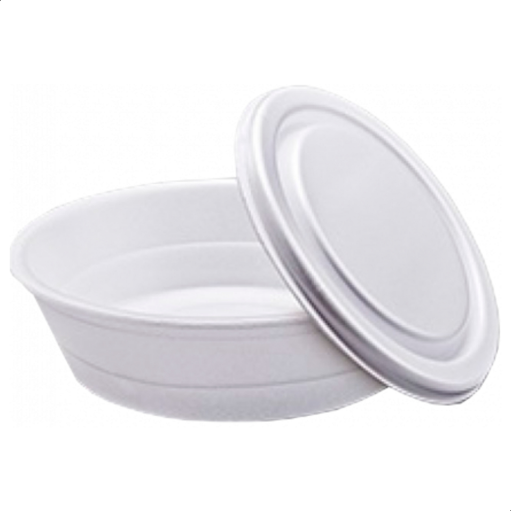 Marmitex redondo branco de isopor 750ml N8 marmita quentinha com tampa térmico 10 15 20 25 unidades em Oferta na Shopee
