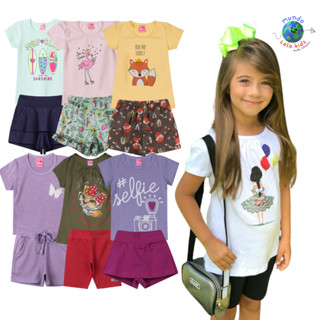 Kit Sortido 8 Peças de Roupas Infantil Menina - Kit com 4 Conjuntos de Roupa Infantil Meni...