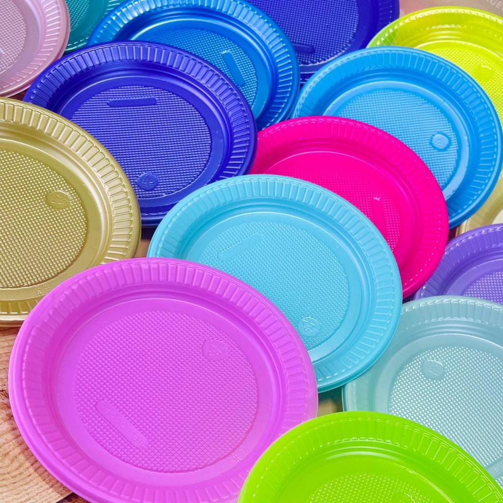KIT 30~100 PRATINHO DESCATAVEL PARA BOLO 15 CM PEROLADO, COLORIODO E NEON (CHOCO)