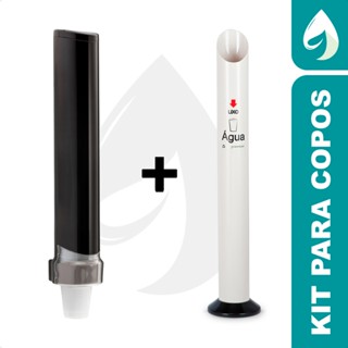 Kit Lixeira Para Copos + Dispenser Porta Copos Easy Flex Preto 180/200ml em Oferta na Shopee