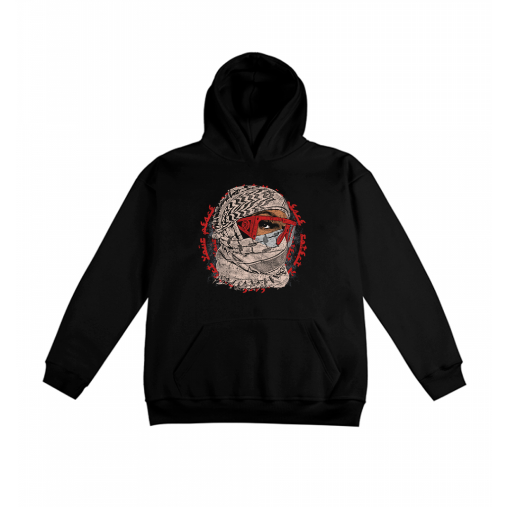 Moletom Preto Canguru Streetwear com capuz Estampado Modelo Premium Peluciado Balaclava