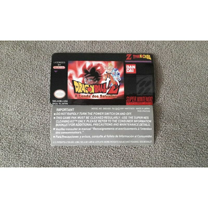 Label Frontal +Traseiro Dragon Ball Z P/ Cartucho Super Nintendo Aproveite!