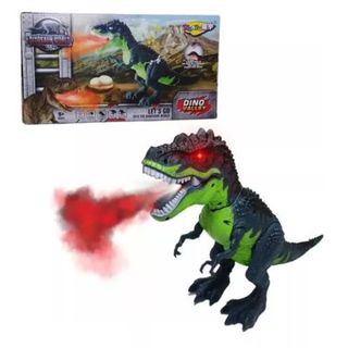 Dinossauro Rex Solta Fumaça Anda Emite Som De Rugido E Luz
