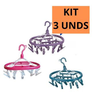 Kit 3 Varal De Calcinha Cueca Meia Com 18 Prendedores Lavanderia Secagem em Oferta na Shopee