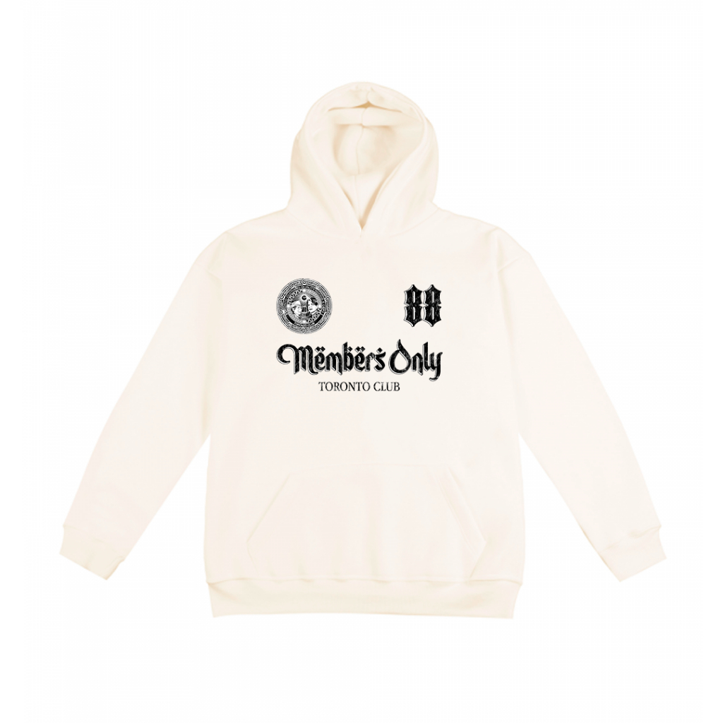 Moletom Branco Canguru Streetwear com capuz Estampado Modelo Premium Members Only