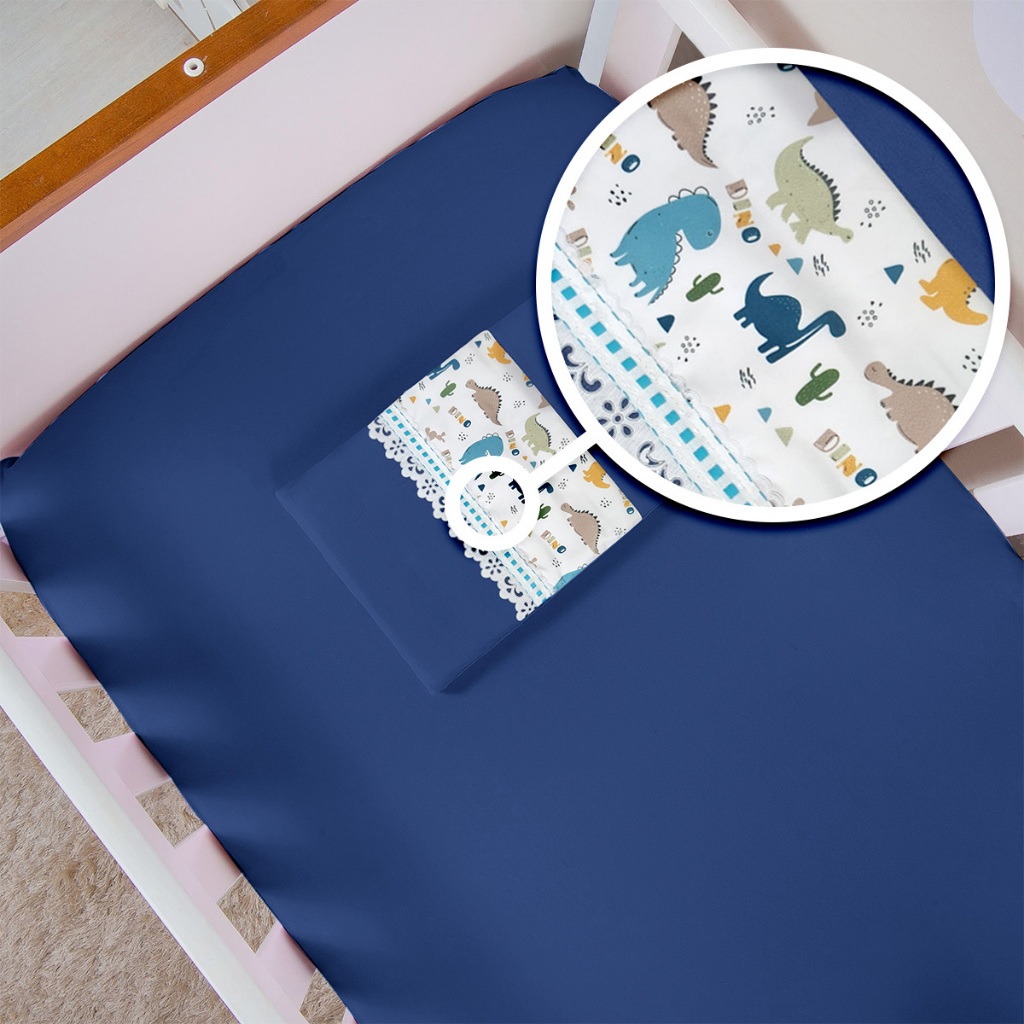 Jogo para Berço Cercado CHIQUEIRINHO 02 Peças Percal 400 Fios -  Antialérgico em Oferta na Shopee