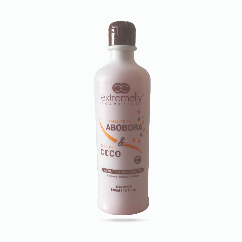 Shampoo Óleo de Coco E Semente de Abóbora 300ml Hidratação E Reconstrução Profunda Extremelly
