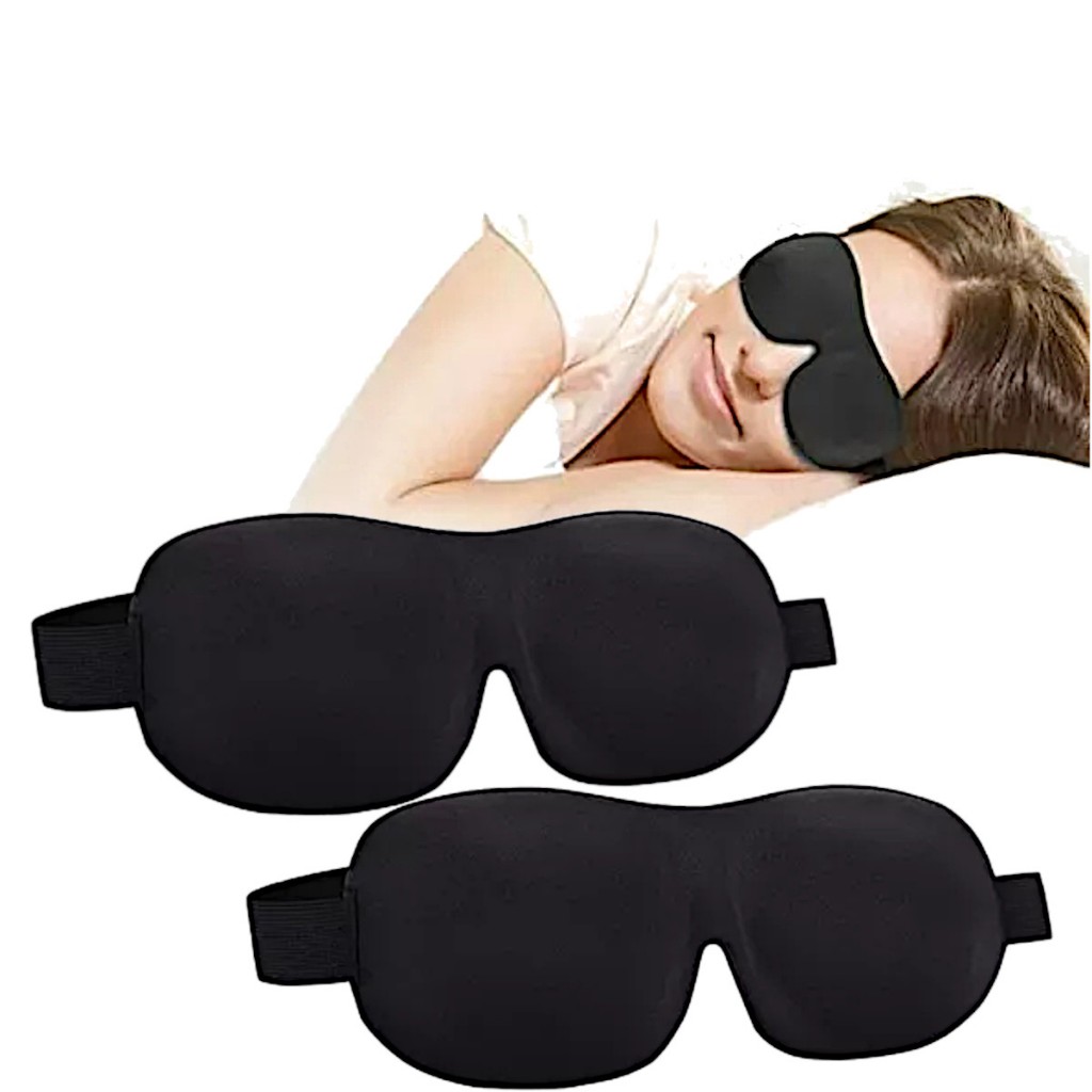 Kit 02 Mascara De Dormir Tapa Olho Super Confortavel Alcochoada Blackout em Oferta na Shopee