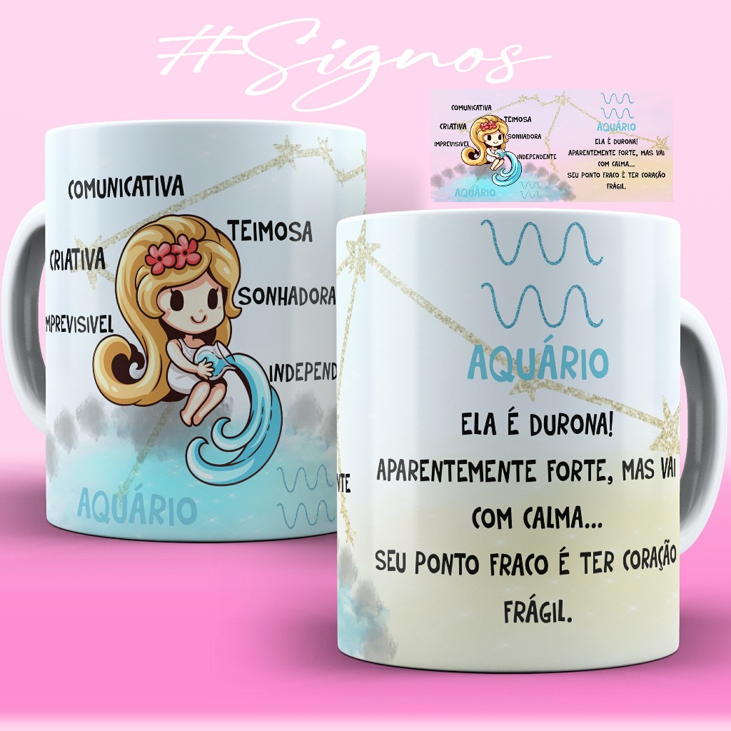 Imagem Caneca Porcelana  Xícara Personalizada de Signos