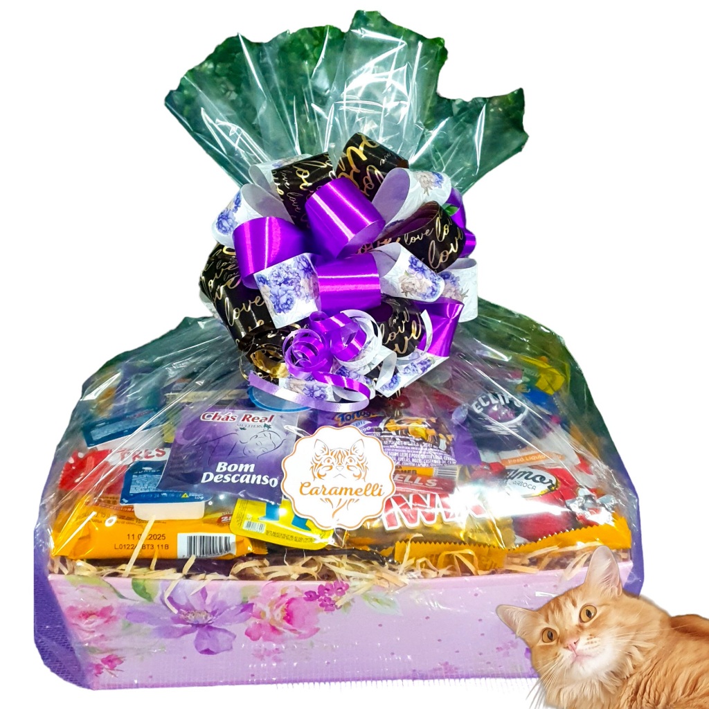 Cesta Café Da Manhã E Chocolate Presente 52 Itens Dia das Mães Aniversario Dia dos Namorados Pais