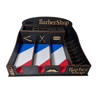 Suporte Organizador para Máquinas Barbeiro Barbearia Barbershop Completo MDF Preto em Oferta na Shopee