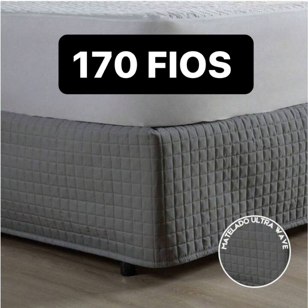 SAIA BOX MATELADA QUADRADINHO DE LUXO 170 FIOS TAMANHOS DISPONÍVEIS SOLTEIRO, CASAL, QUEEN, KING.