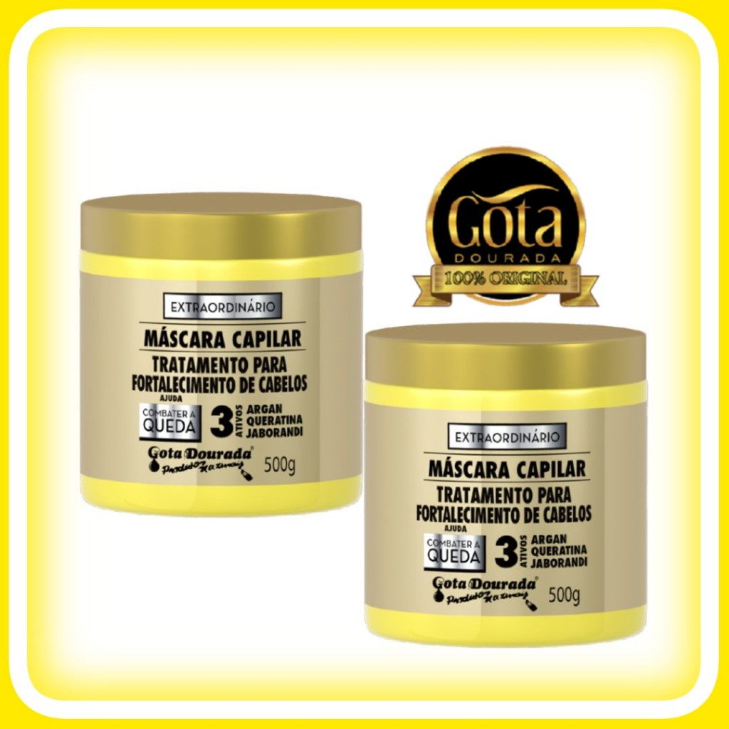Kit 2un Máscara Capilar Gota Dourada Fortalecimento Extraordinário