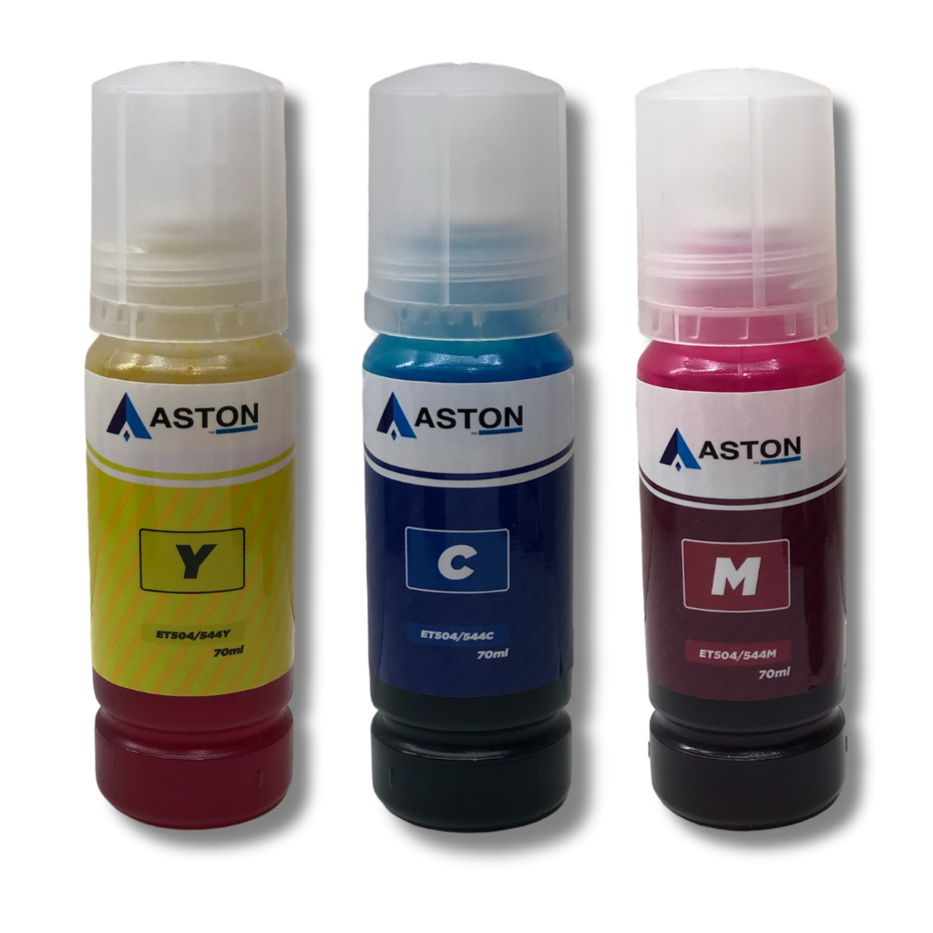 3 Refil Tinta Compatível Color Epson T504 T544 L3110 L3150 Aston L3150 544 Para Impressora Ecotank
