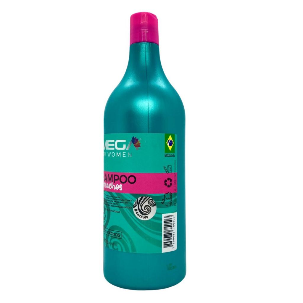 Shampoo Cabelos Cacheados Meus Cachos 1 Litro Profissional Omega Hair