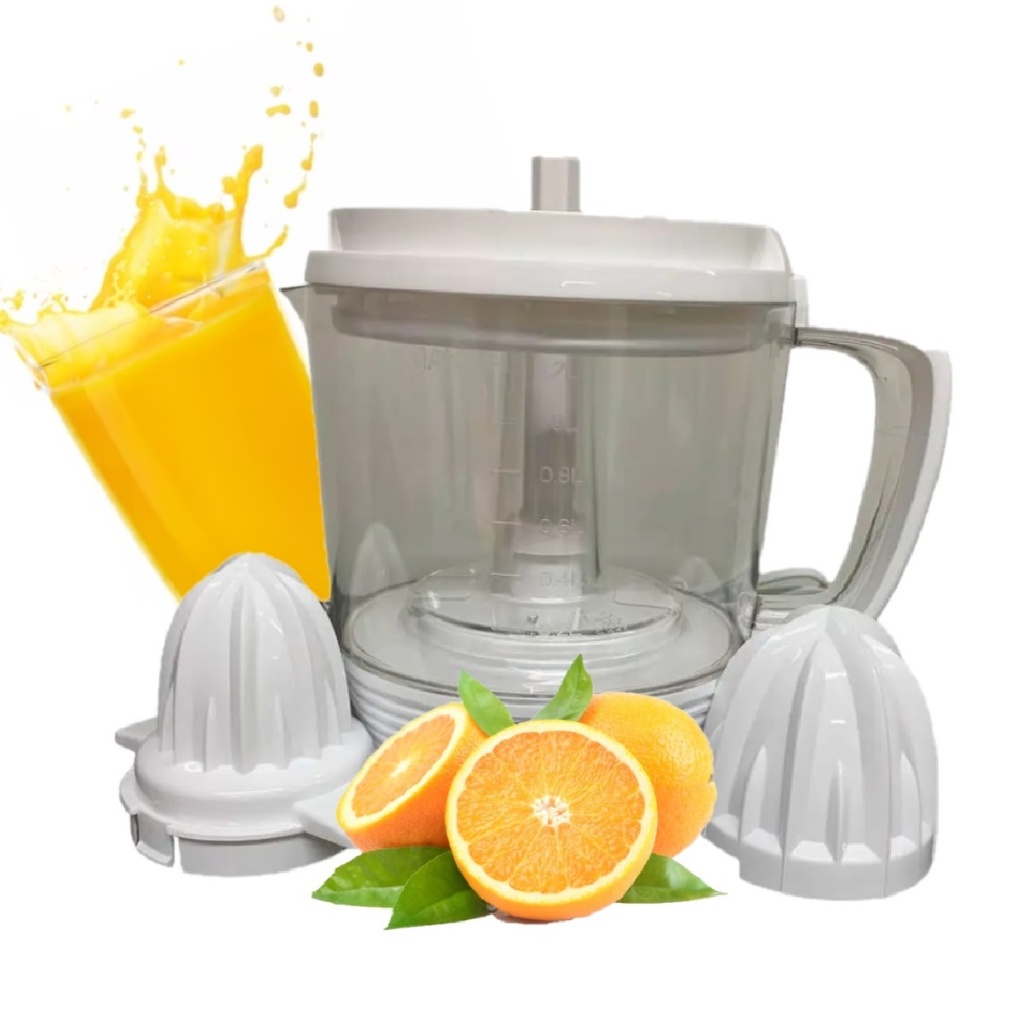 Espremedor de Frutas Elétrico Potente 1,2L com 2 Cones Adaptavel Prepare Suco Natural 110V OU 220V