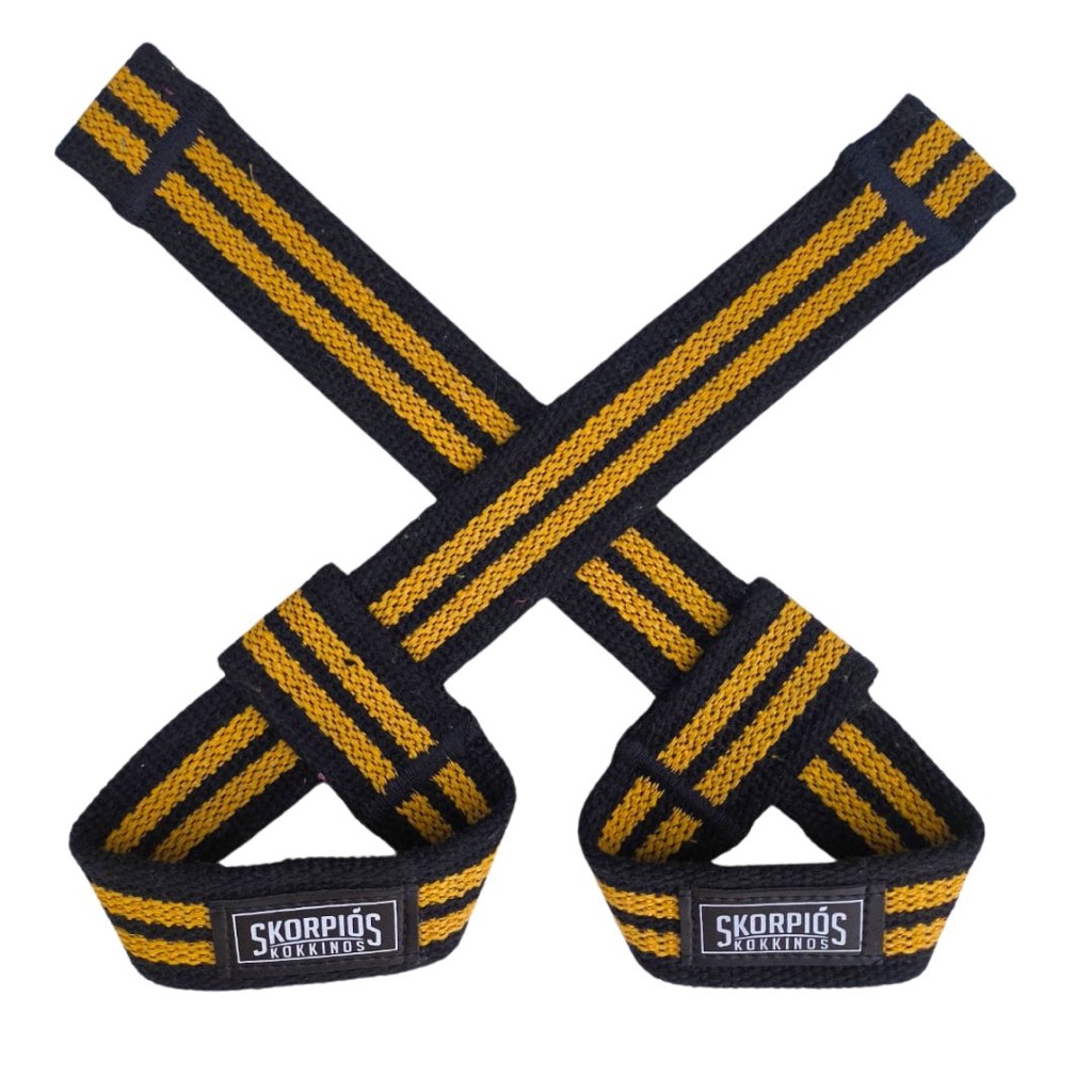 Par Straps 100% algodão AMARELO para academia, cross fit e musculação.