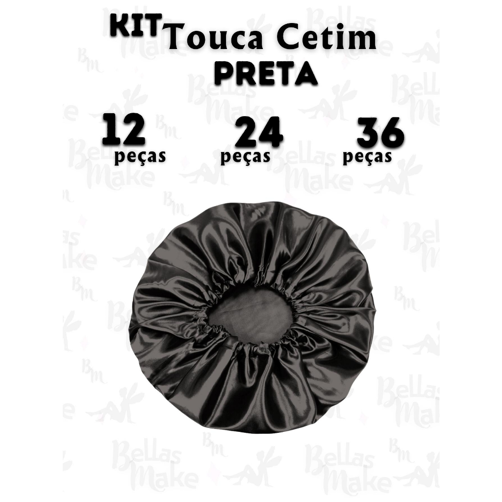 Kit 12, 24 ou 36 Toucas De Cetim Pretas Anti Frizz Day After Para Revender em Oferta na Shopee