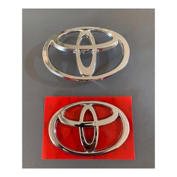 ￼Kit Emblema Logotipo Corolla Grade e Mala Ano 03 a 09 Peça Cromada Fita 3M