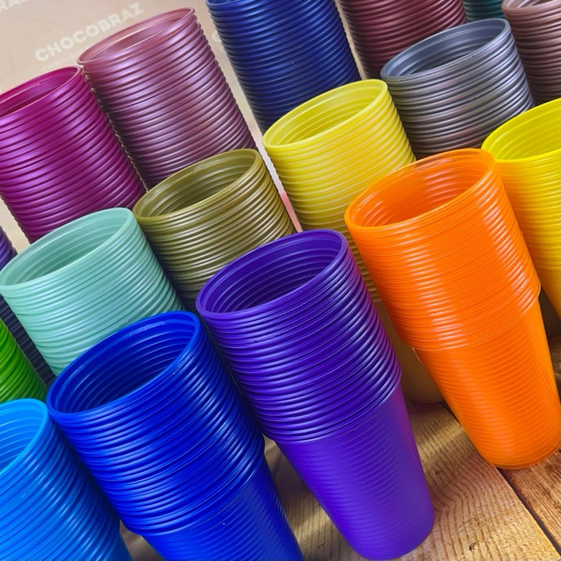 100~400 Copo Descartável 200 ml CORES PEROLADO CINTILANTE NEON E CANDY BELLO em Oferta na Shopee