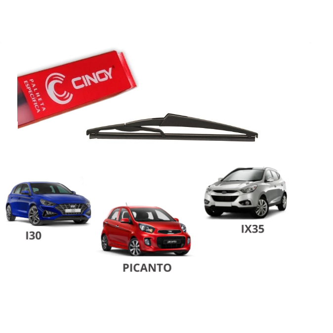 Palheta Traseira Limpador I30 Picanto Sportage IX35 HB20 Tucson 12''