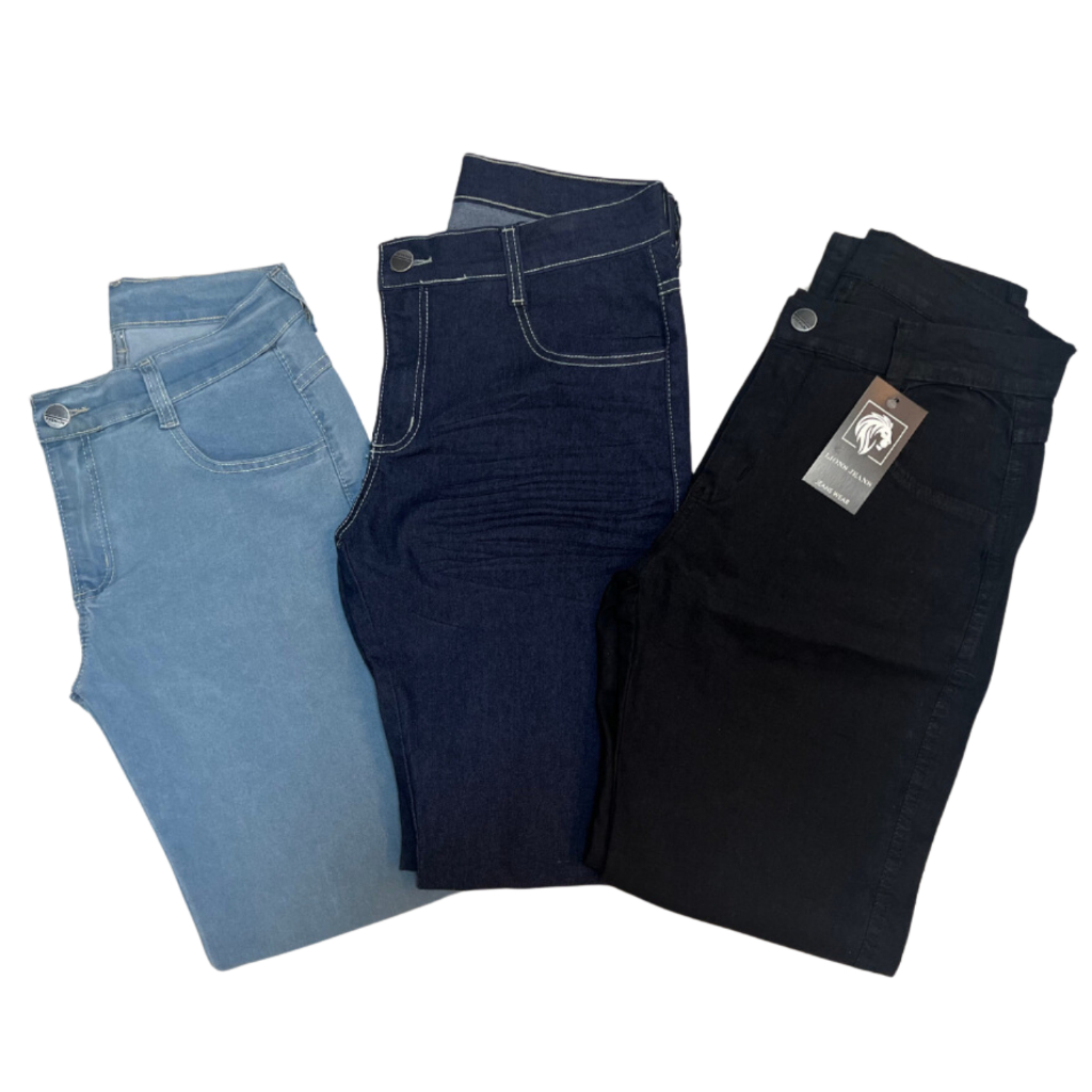 Kit 2 Calça Masculina Jeans Slim Fit com Lycra Elastano - com Elasticidade - Marca Lions Jeans
