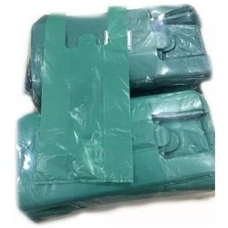 Sacola de Mercado Alça Camiseta Reciclada Resistente Verde | Preta | Branca Rec 1 kg ótima qualidade em Oferta na Shopee