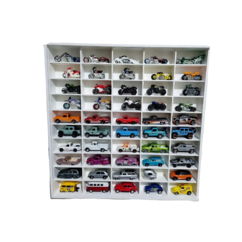 Expositor Estante hotwheels Branco 50 miniaturas
