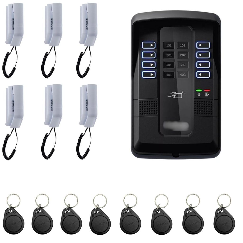 Kit Porteiro Coletivo Interfone Eletronico 06 Pontos Apartamentos Residencial Intelbras e 12 Tags