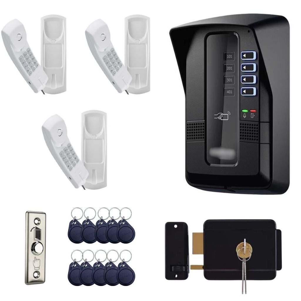 Porteiro Coletivo Interfone Portaria Predial Residencial 3 Pontos Intelbras Fechadura