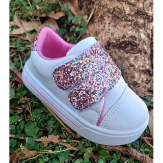 tenis infantil menina flocado velcro em Oferta na Shopee