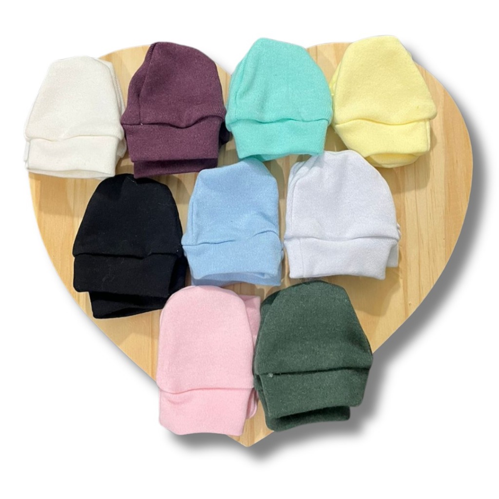 Kit 6 Pares Luvas Bebê Recem Nascido 100% Algodão Lisas Menino Menina Enxoval Maternidade Luvinha RN