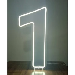 Painel Led Neon Número Um 1 50cm altura em acrilíco