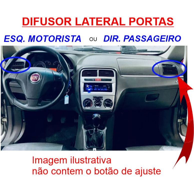 Grade fixa do Difusor de ar Laterais Ld portas FIXO Fiat Punto/ Linea  ( Direito ou Esquerdo ) MOD 08-12