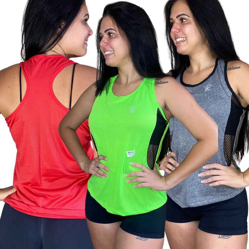 Camisas academia feminina regata dryfit várias cores vida Premium Fitness para Treino Academia Blusas Musculação