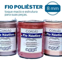 Fio Náutico Premium Poliéster 8mm AGGI Bolsas Crochê Macramê