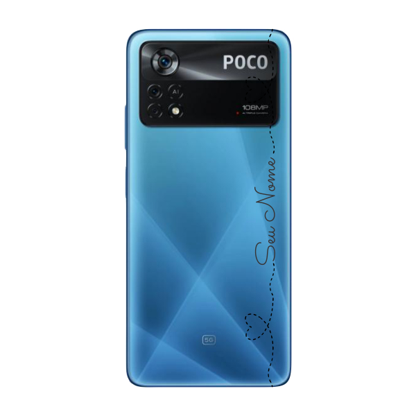 Capinha para Xiaomi Poco X4 Pro Anti Impacto Personalizada - Nome na lateral e fundo transparente