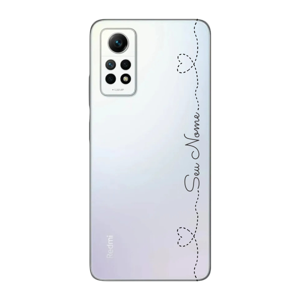 Capinha para Xiaomi RedMi Note 12 Pro 4G Anti Impacto Personalizada - Nome na lateral e fundo transparente