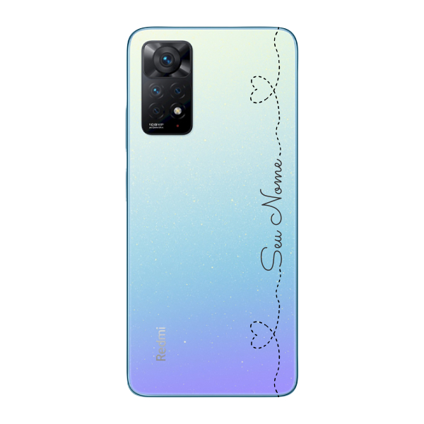 Capinha para Xiaomi RedMi Note 11 Pro 4G - 5G Anti Impacto Personalizada - Nome na lateral e fundo transparente