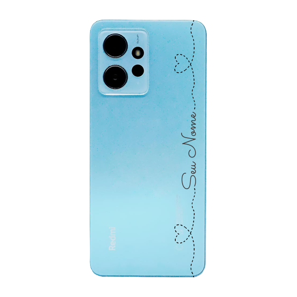 Capinha para Xiaomi RedMi Note 12 4G Anti Impacto Personalizada - Nome na lateral e fundo transparente