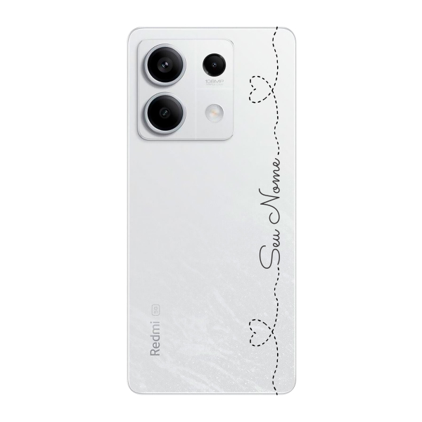 Capinha para Xiaomi RedMi Note 13 5G Anti Impacto Personalizada - Nome na lateral e fundo transparente