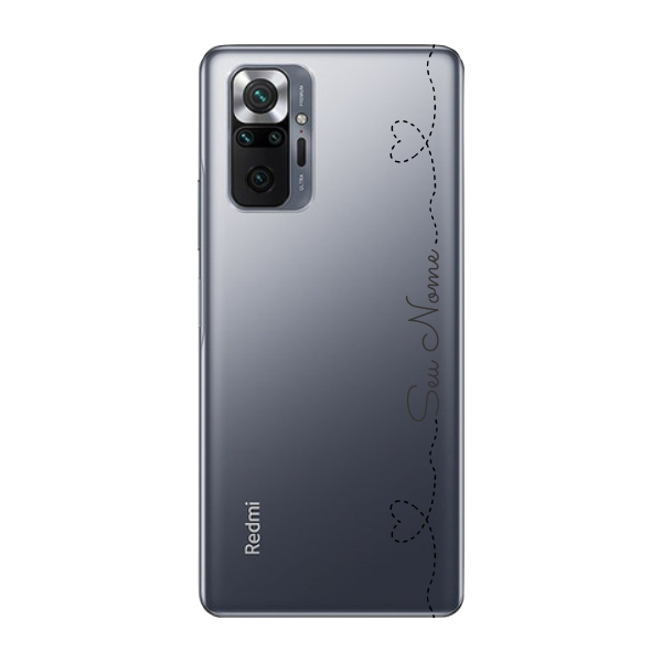Capinha para Xiaomi RedMi Note 10 Pro Anti Impacto Personalizada - Nome na lateral e fundo transparente