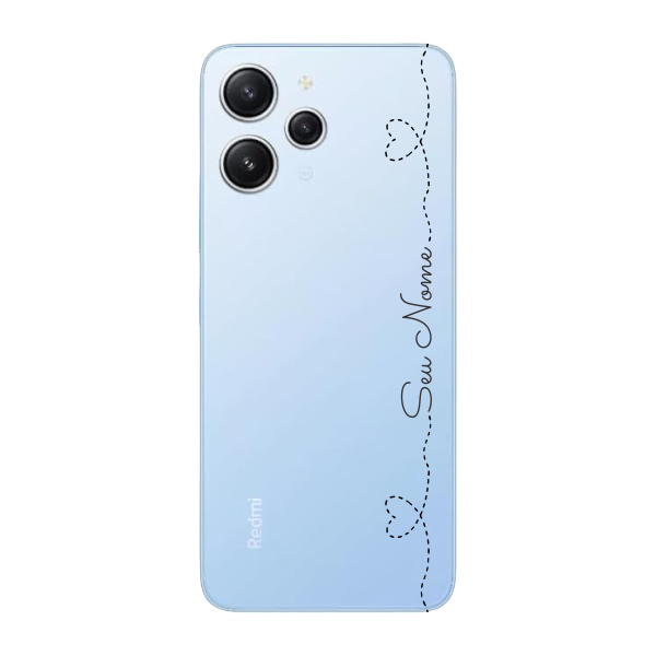 Capinha para Xiaomi RedMi 12 4G Anti Impacto Personalizada - Nome na lateral e fundo transparente